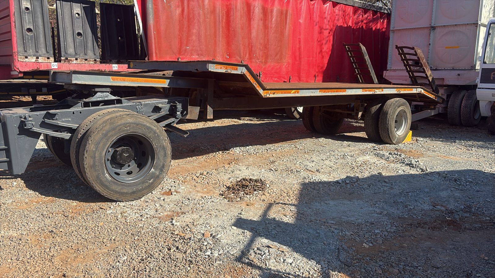 Single Axle Drawbar Stepdeck Lowbed Trailer