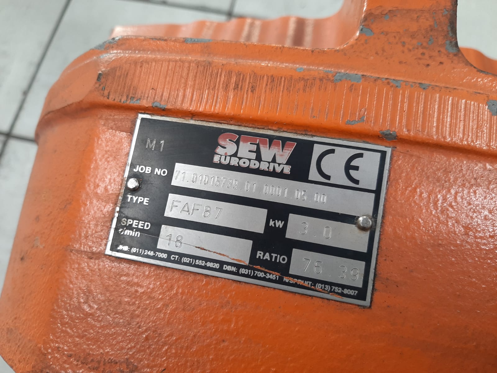 SEW Eurodrive Gear Motor 3kW Ratio 76.39:1 - Image 13