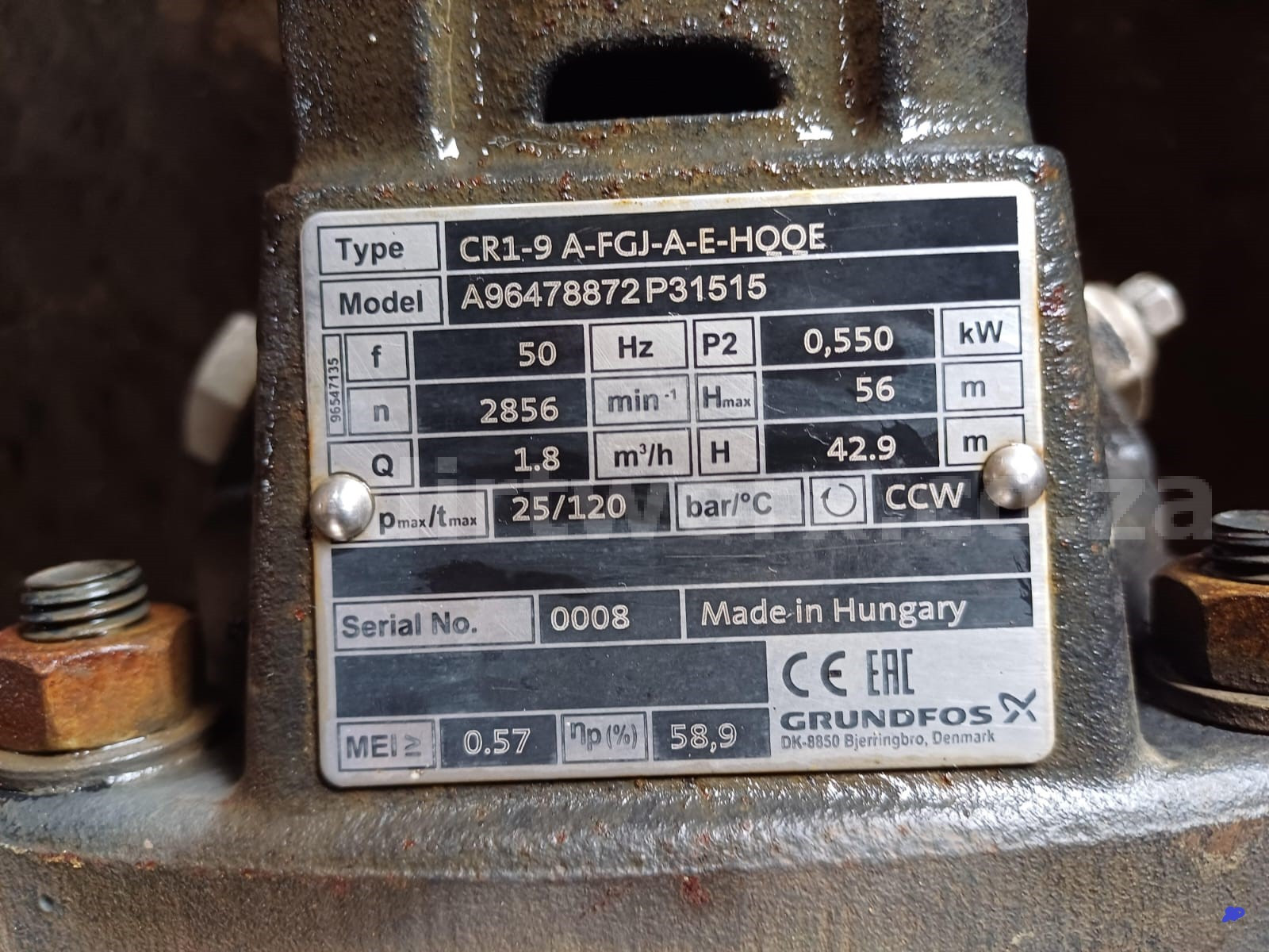 Grunfos CR1-9 Multistage Centrifugal Pump with Motor - Image 2
