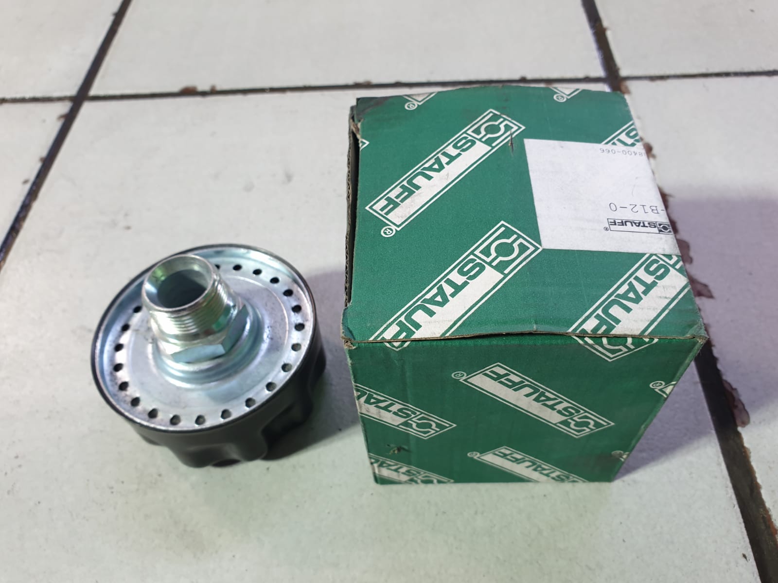 Screw-In Metal Filler Breather cap made of Steel,epoxy-coated Ø80mm 10 Micron Foam Connection Thread: 3/4 BSP