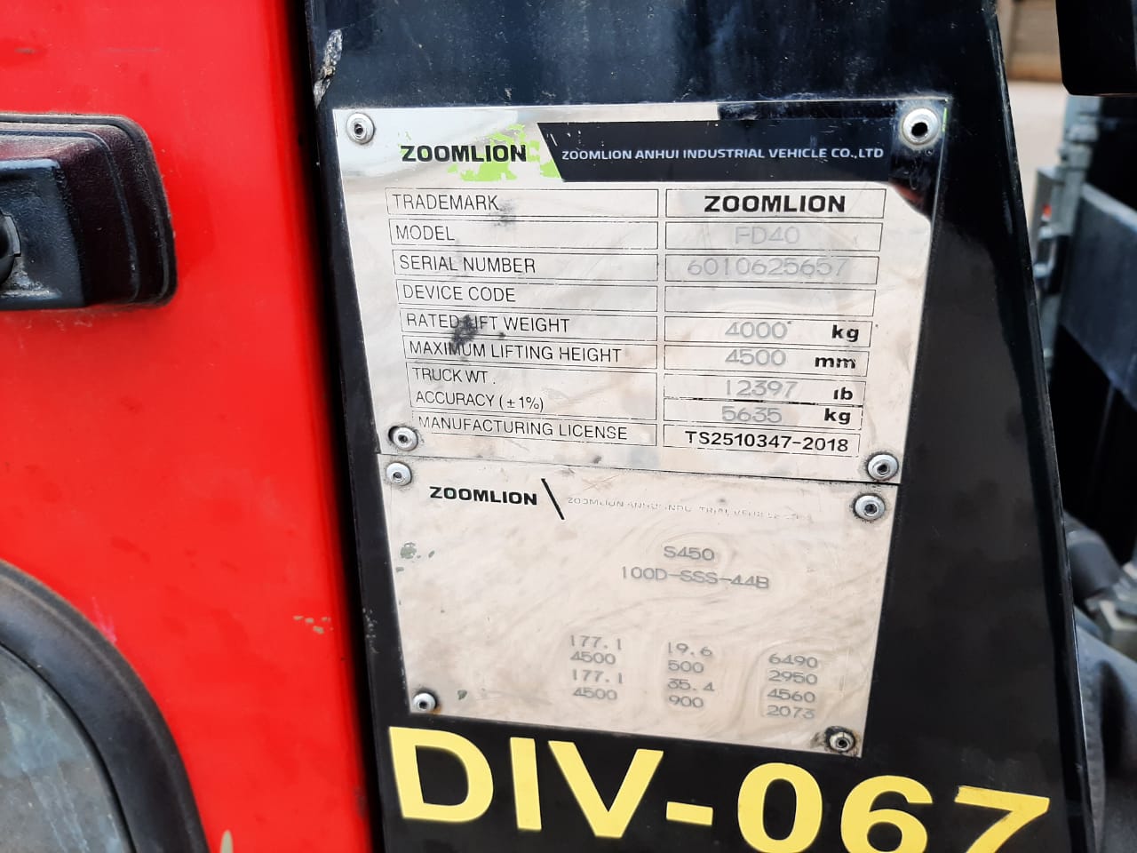 2018 FD40 Forklift 4 Ton - Image 8