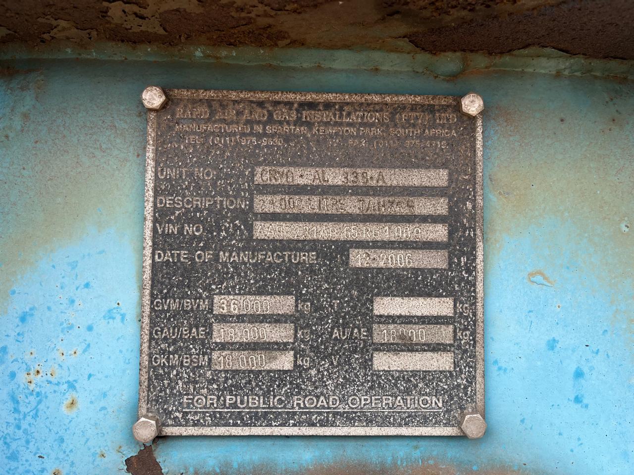 2006 Cryogenic CO² Tank Trailer 21000 L - Image 25