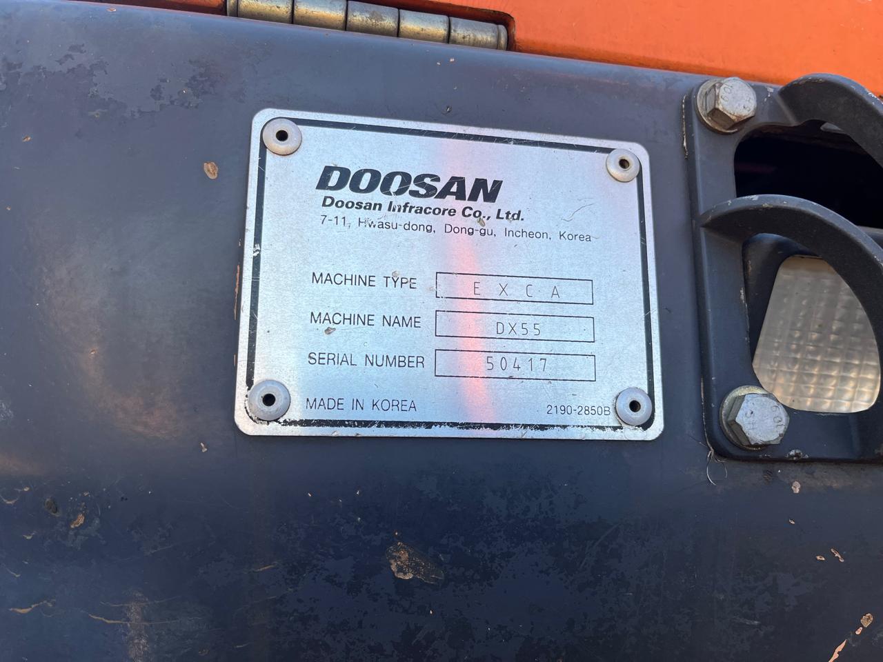 Doosan DX55 Mini Excavator - Image 2