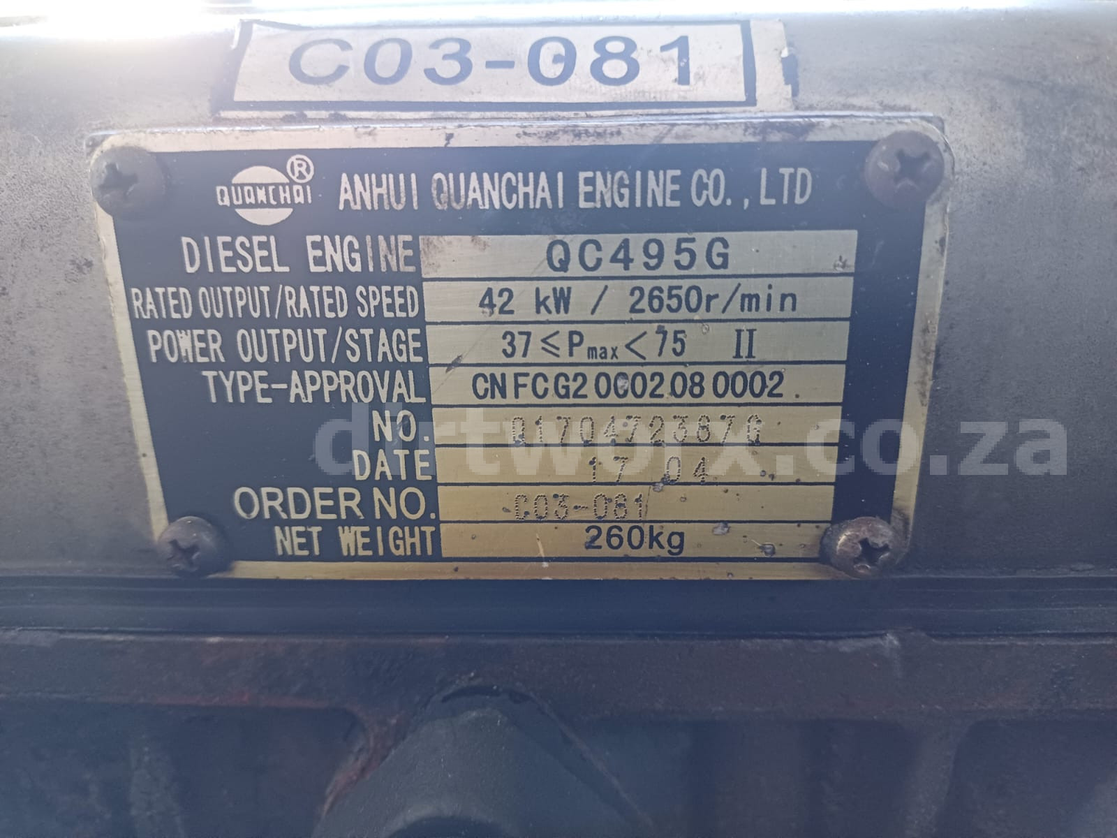 Quanchai QC495G Engine - Image 2