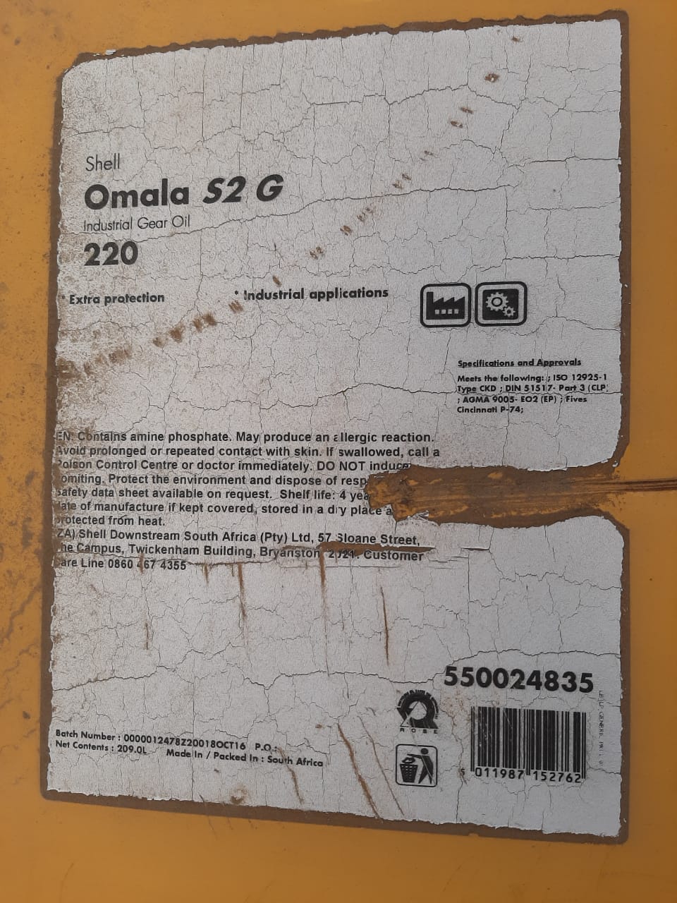 Shell Omala S2 G220 Gear Oil 210L - Image 4