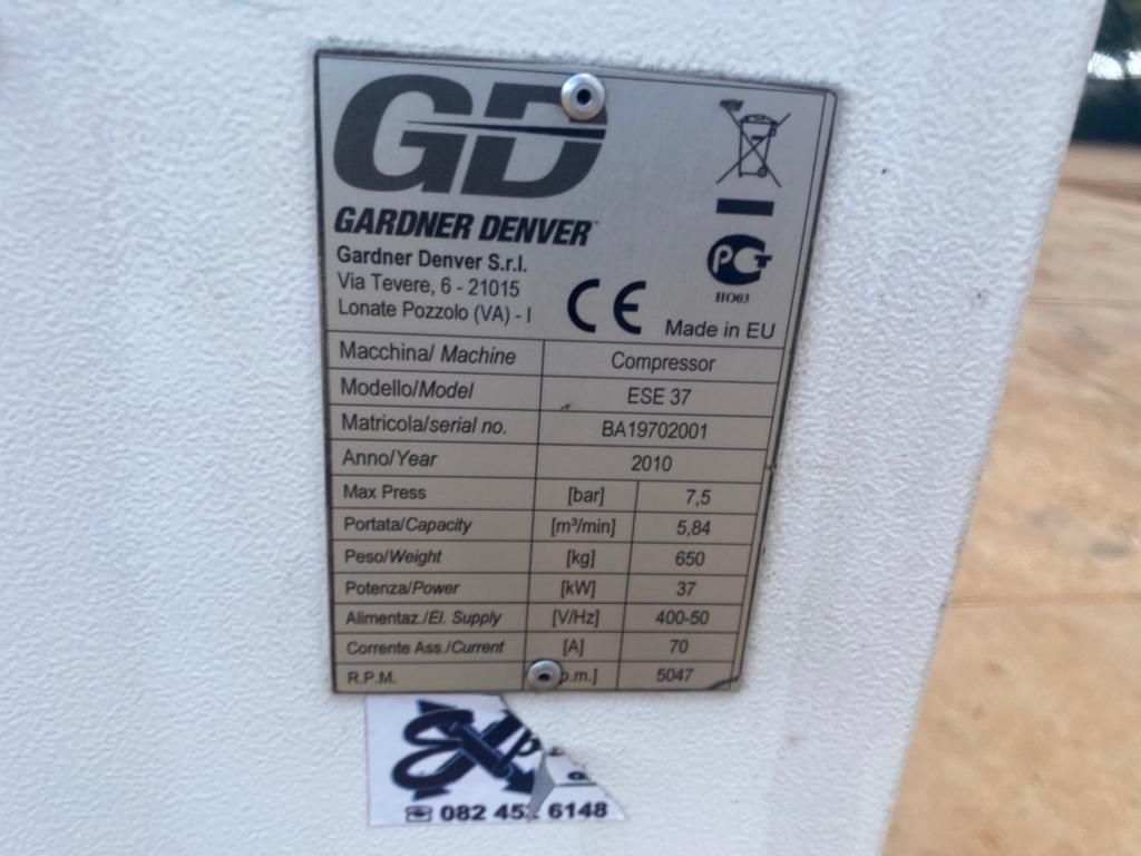 2010 Gardner Denver 37kW Rotary Screw Air Compressor 206 cfm - Image 4