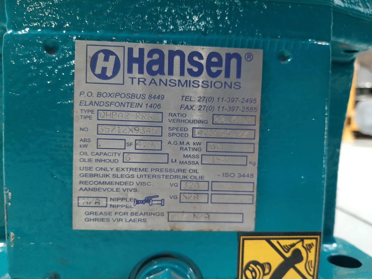 Hansen P4 Multistage Industrial Gearbox 37kW Ratio 22.4 to 1 - Image 8