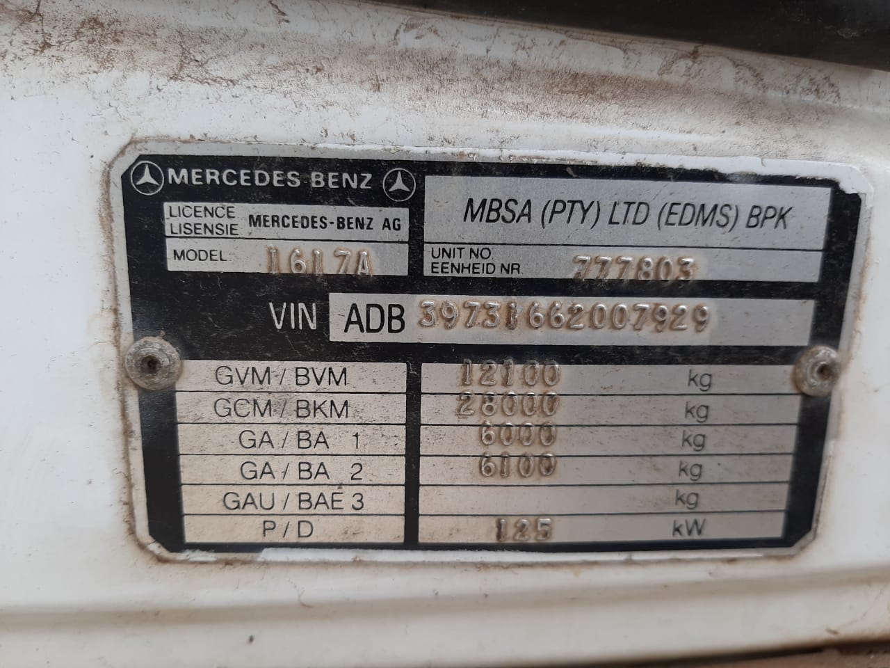 2000 Mercedes Benz 1617 Ecoliner 4×4 Truck (Stripped) - Image 13