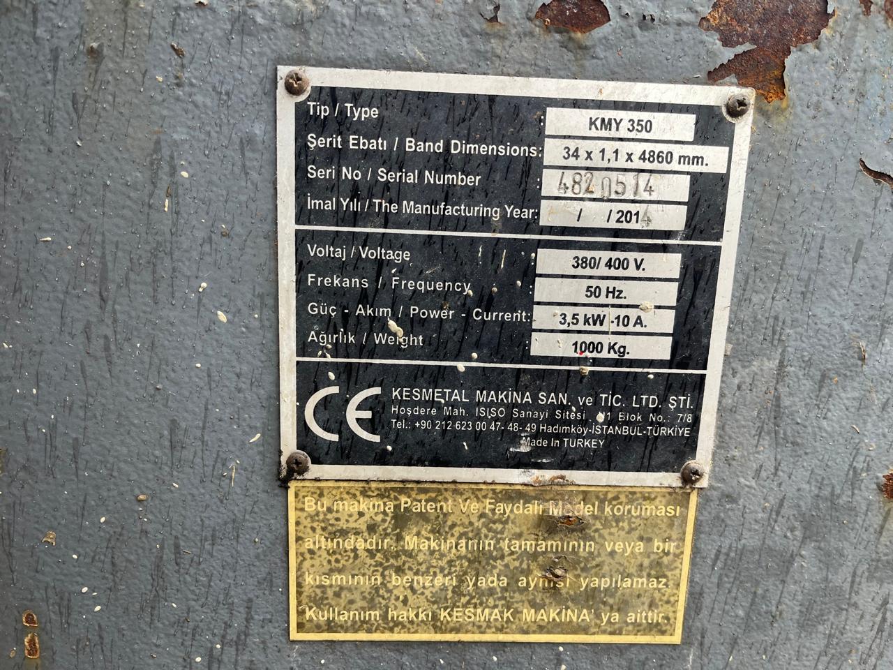 Kesmak KMY 350 Bandsaw - Image 5