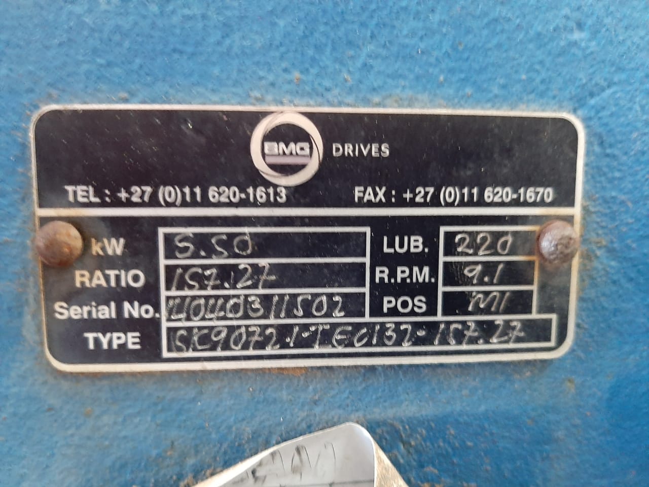 BMG Reduction Gear Reducer 5.5Kw Ratio 157.27:1 - Image 6